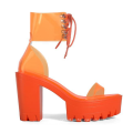 New Fashion Custom PVC Thick Bottom High Heels Sandals Women Summer Platform Chunky Heel Sandals